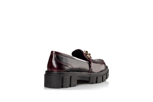 ENVIE SHOES-RIDGED SOLE LOAFERS (E02-14038-39)-BORDO - Image 3