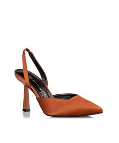 ENVIE SHOES-SATIN SLINGBACK PUMPS (E02-14050-28)-BROWN