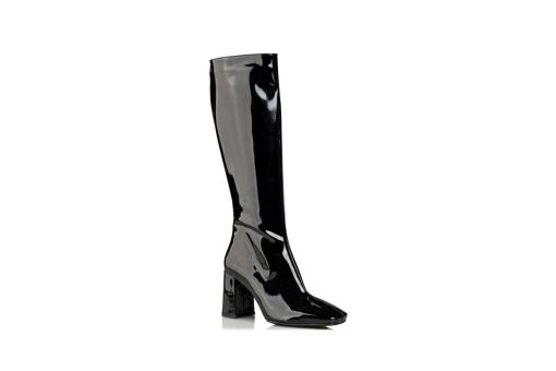 ENVIE SHOES-SQUARE TOE SHINY BOOTS (E02-14141-34)-BLACK