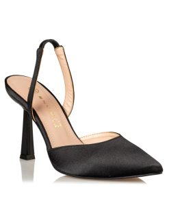 ENVIE SHOES-SATIN SLINGBACK PUMPS (E02-15142-34)-BLACK