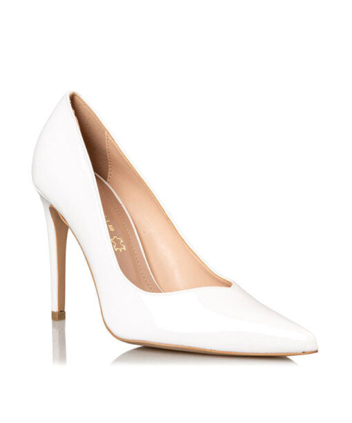 ENVIE SHOES-SHINY STILETTO PUMPS (E02-15151-33)-WHITE