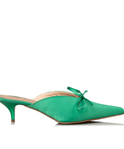 Alternative view of ENVIE SHOES-KITTEN HEEL MULES (E02-15022-48)-GREEN