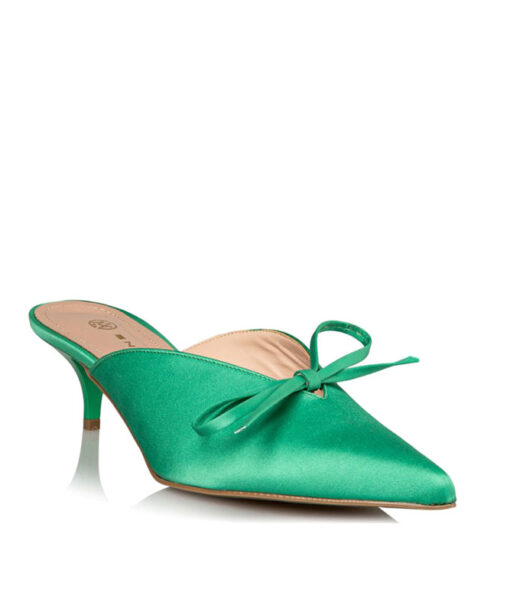 ENVIE SHOES-KITTEN HEEL MULES (E02-15022-48)-GREEN