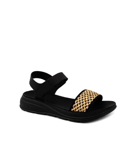 FANTASY SANDALS-JUNE (S801)-BLACK RAFFIA
