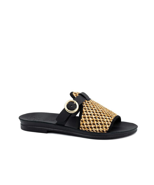 FANTASY SANDALS-OCTAVIA (S501)-BLACK RAFFIA