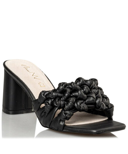 MISS NV-BRAIDED MULES (V42-15175-34)-BLACK
