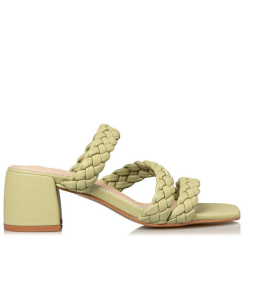 Alternative view of MISS NV-BRAIDED MULES (V84-15061-48)-GREEN