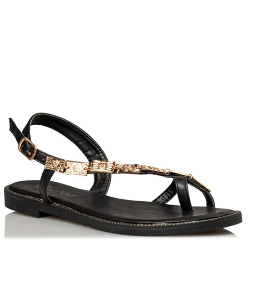MISS NV-FLAT SANDALS (V96-15097-34)-BLACK