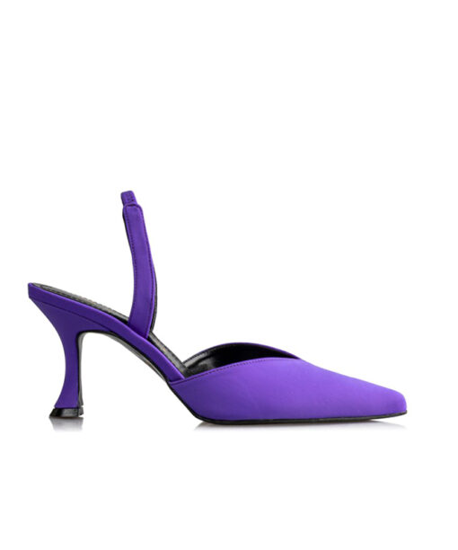 Alternative view of ENVIE SHOES-SATIN SLINGBACK PUMPS (E02-16030-41)-PURPLE