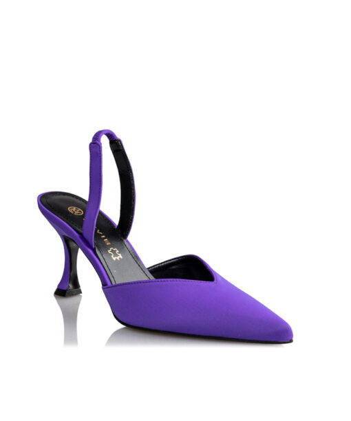 ENVIE SHOES-SATIN SLINGBACK PUMPS (E02-16030-41)-PURPLE