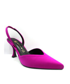 ENVIE SHOES-SATIN SLINGBACK PUMPS (E02-16030-54)-FUCHSIA