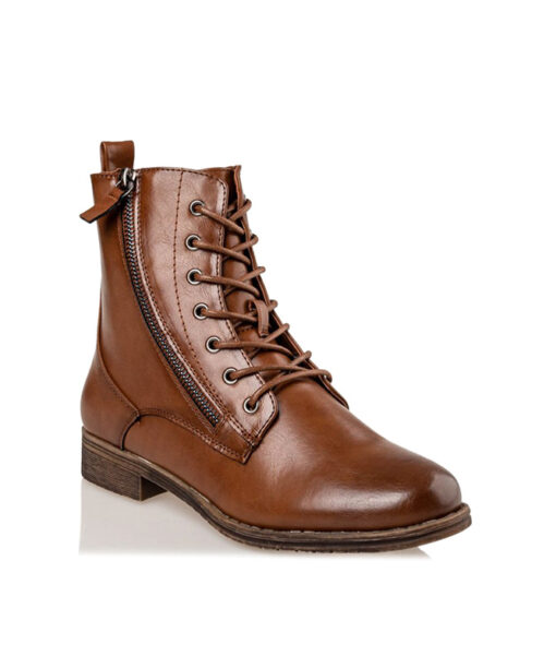 MISS NV-COMBAT BOOTIES (V57-16126-26)-CAMEL
