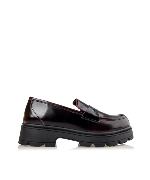 Alternative view of ENVIE SHOES-SHINY LOAFERS (E02-16180-39)-BORDO