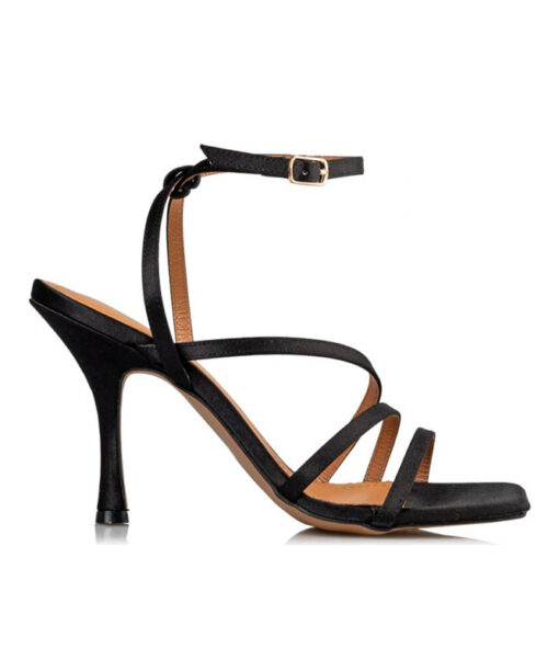 Alternative view of ENVIE SHOES-WRAPAROUND SATIN SANDALS (E02-17050-34)-BLACK