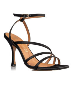 ENVIE SHOES-WRAPAROUND SATIN SANDALS (E02-17050-34)-BLACK
