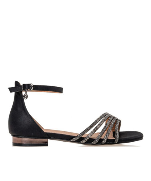 Alternative view of ENVIE SHOES-CRYSTAL EMBELLISHED FLAT SANDALS (E37-17075-34)-BLACK