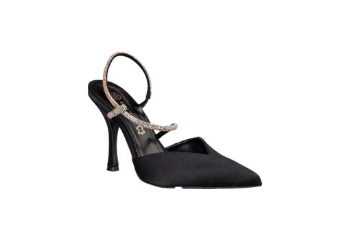 ENVIE SHOES-SATIN SLINGBACK PUMPS (E02-18041-34)-BLACK