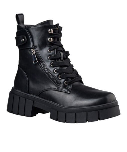 ENVIE SHOES-COMBAT BOOTS (E14-18118-34)-BLACK