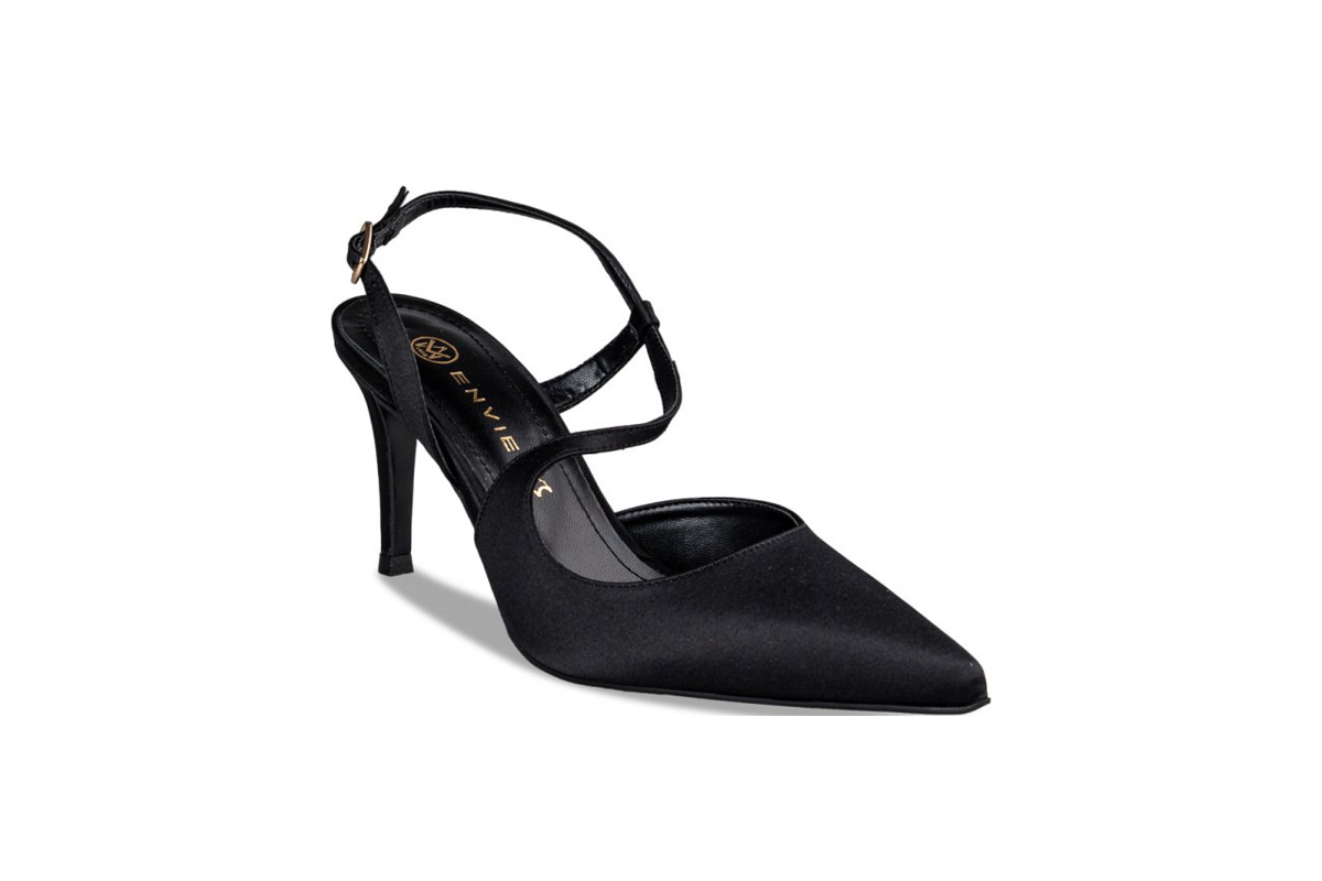 ENVIE SHOES-SATIN STILETTO PUMPS (E02-18052-34)-BLACK