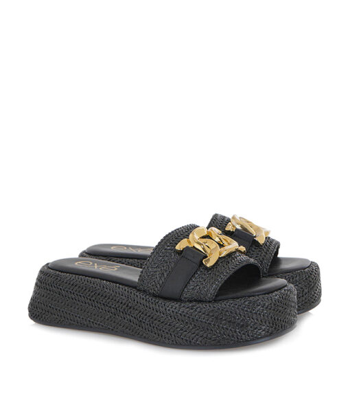 EXE (S434S7463H23)-BLACK RAFFIA WEAVE