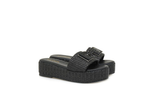 SEVEN (S439W2132H23)-BLACK RAFFIA-BLK
