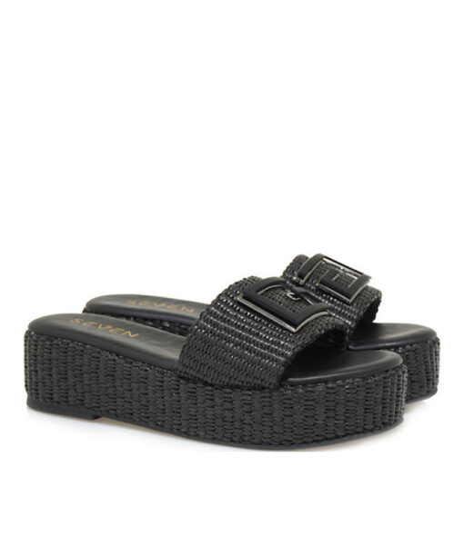 SEVEN (S439W2132H23)-BLACK RAFFIA-BLK