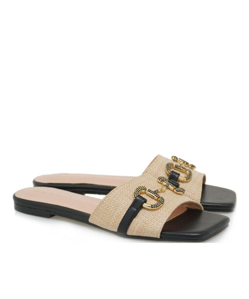 SEVEN (S485L51614A1)-BEIGE RAFFIA-BLACK
