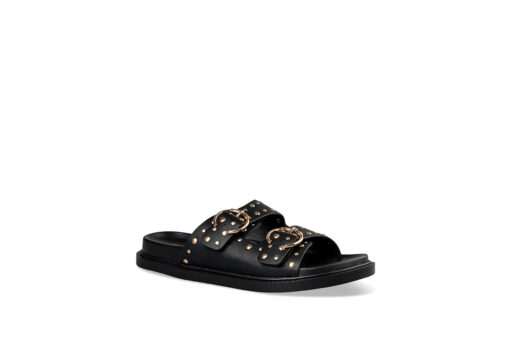 EVNIE SHOES-STUDDED FLATFORM SANDALS (E22-19117-34)-BLACK