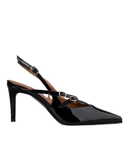 Alternative view of ENVIE SHOES-SHINY SLINGBACK PUMPS (E02-19060-34)-BLACK