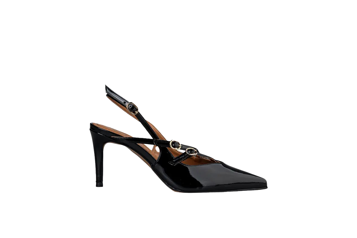 ENVIE SHOES-SHINY SLINGBACK PUMPS (E02-19060-34)-BLACK - Image 2