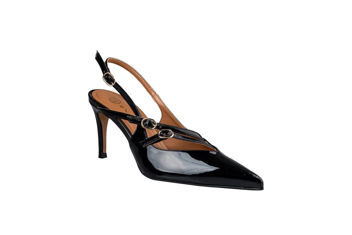 ENVIE SHOES-SHINY SLINGBACK PUMPS (E02-19060-34)-BLACK