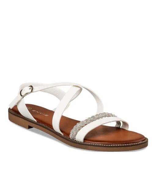 EVNIE SHOES-FLAT SANDALS (E96-19001-33)-WHITE