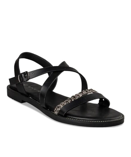 EVNIE SHOES-FLAT SANDALS (E96-19001-34)-BLACK