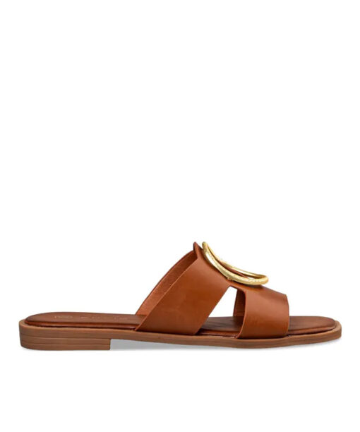 Alternative view of EVNIE SHOES-FLAT SANDALS (E96-19062-26)-CAMEL