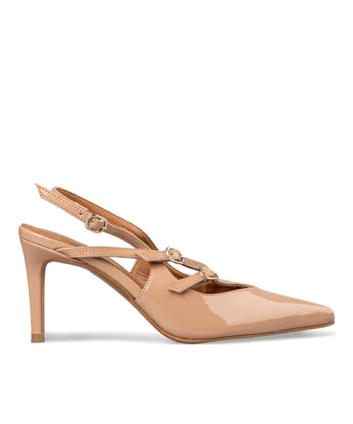 Alternative view of ENVIE SHOES-SHINY SLINGBACK PUMPS (E02-19060-90)-NUDE