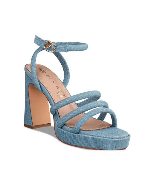 EVNIE SHOES-BLOCK HEEL SANDALS (E31-19275-144)-JEANS