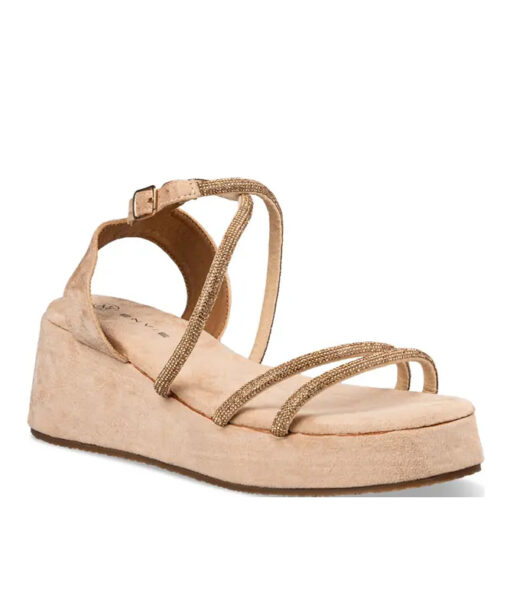 EVNIE SHOES-FLATFORM SANDALS (E21-19265-36)-BEIGE