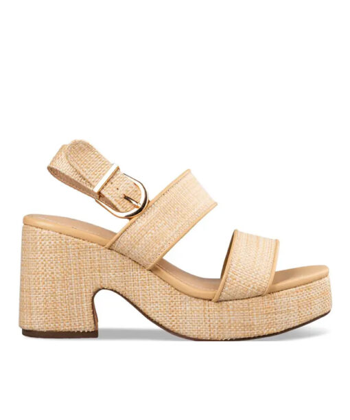 Alternative view of EVNIE SHOES-PLATFORM HEEL SANDALS (E65-19241-36)-BEIGE