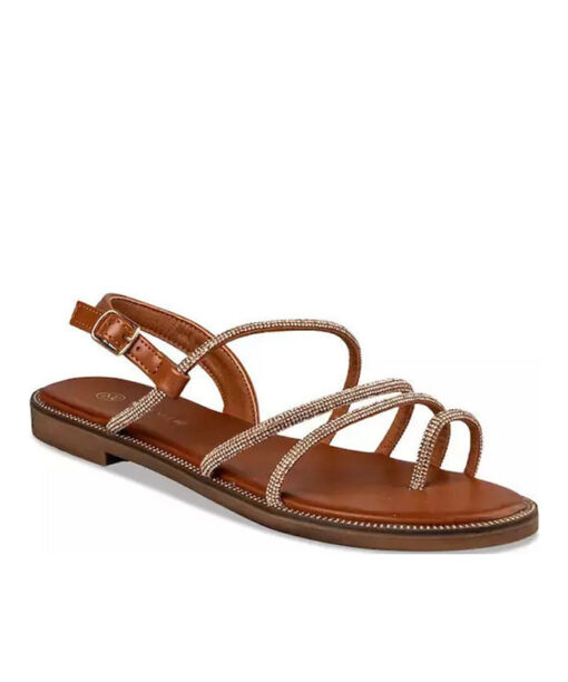 EVNIE SHOES-FLAT SANDALS (E96-19011-26)-CAMEL