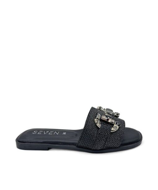 Alternative view of SEVEN (S421A42713D4)-BLACK RAFFIA-BLACK ST