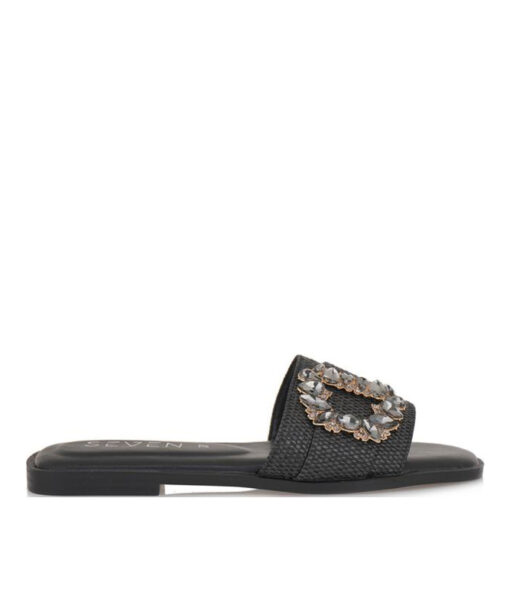 Alternative view of SEVEN (S421A27713D4)-BLACK RAFFIA-BLACK ST