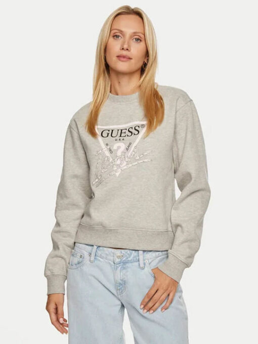 GUESS-CN ICON SWEATSHIRT (W4YQ25KB681-LMGY)-MELANGE-GREY