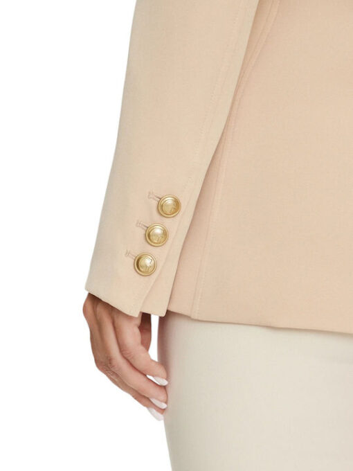 GUESS-LS FIONA DOUBLE BREAST BLAZER (W4YN54WFWX2-G1L7)-FOAMY-TAUPE - Image 4