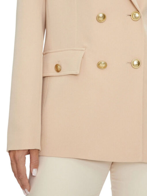 GUESS-LS FIONA DOUBLE BREAST BLAZER (W4YN54WFWX2-G1L7)-FOAMY-TAUPE - Image 3
