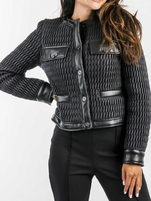 GUESS-NEW IRENE QUILTED JACKET (W4YL26WGB12-JBLK)-JET-BLACK - Image 4