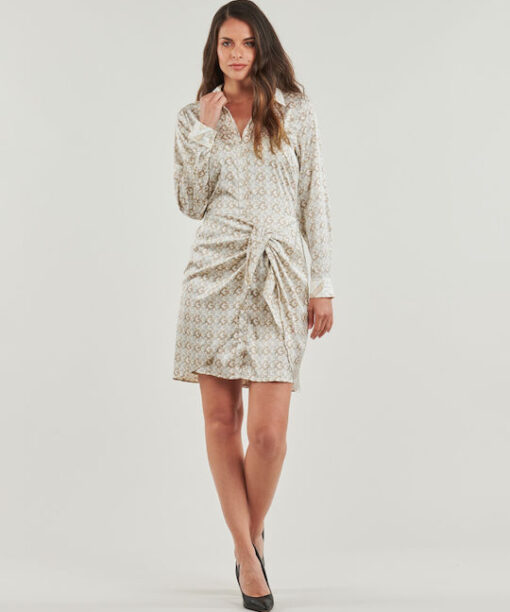 GUESS-NEW LS ALYA PRINTED DRESS (W4YK35WF1T2-P1HV)-SAND