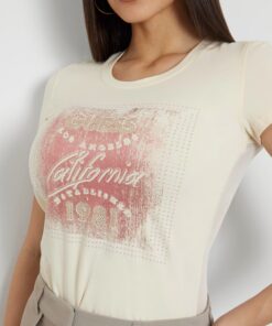 GUESS-SS CN G LOGO TEE (W4YI24J1314-G1E0)-CREME-BRULEE