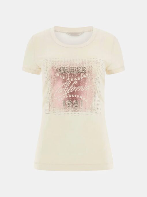 GUESS-SS CN G LOGO TEE (W4YI24J1314-G1E0)-CREME-BRULEE - Image 2
