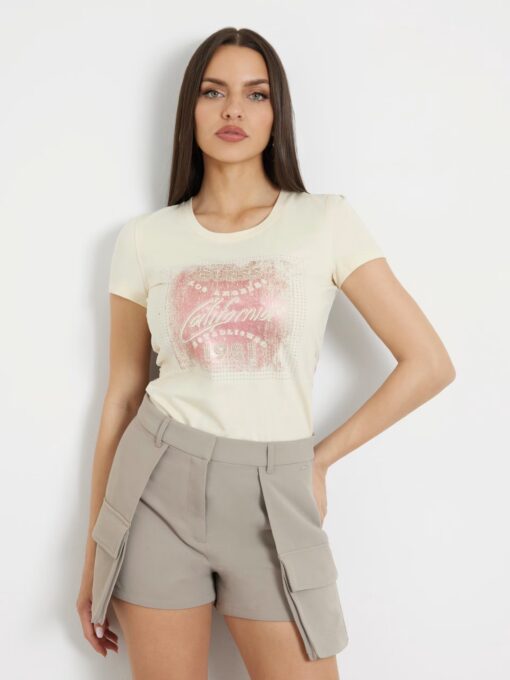 GUESS-SS CN G LOGO TEE (W4YI24J1314-G1E0)-CREME-BRULEE - Image 3