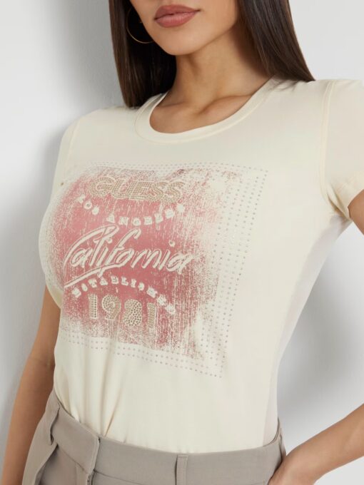 GUESS-SS CN G LOGO TEE (W4YI24J1314-G1E0)-CREME-BRULEE